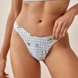 NWT Reformation Peche High Hip Bikini Bottoms Al Fresco - Medium